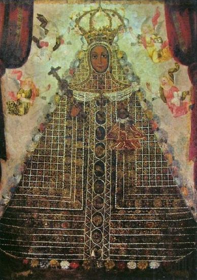 Cuzco School Our Lady of Guadalupe France oil painting art